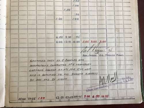 SAAF PILOT WW2 logbook.