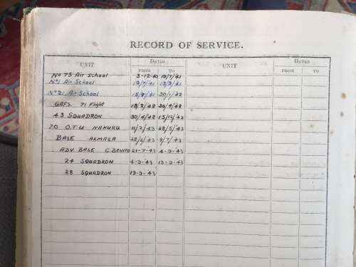 SAAF PILOT WW2 logbook.