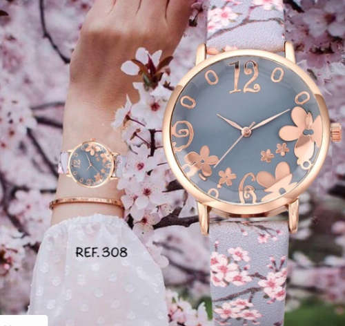 Ladies Floral Quarts Watch