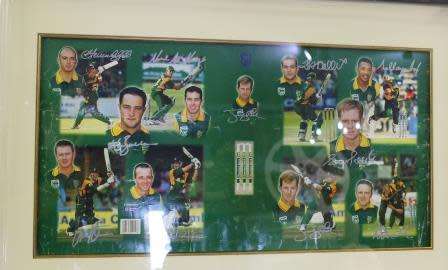 Framed signed official Standard Bank Cricketers (The big names in SA cricket) no cert
