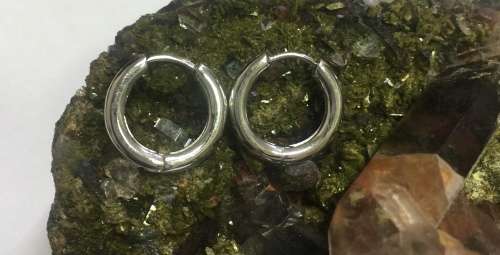 White Gold Huggie Earrings