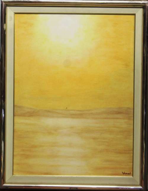 Framed painting - `Desert Sunset` - artist - Vermont