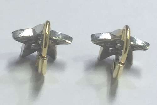 Leverback Diamond Star  Earrings