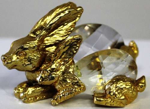 Glass-ball Rabbit with her bunny figure