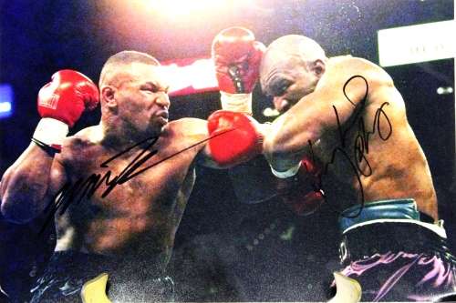 Tyson vs Holyfield signed photo by both boxers - no certificate