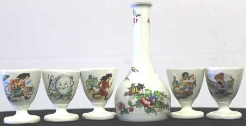 Japanese sake set - bottle and 5 glasses