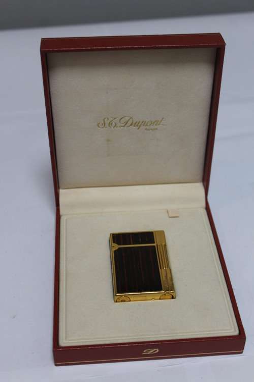 Dupont gold plated Lighter c/w box and certificate