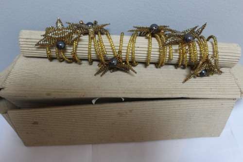 6 x Beaded serviette holders