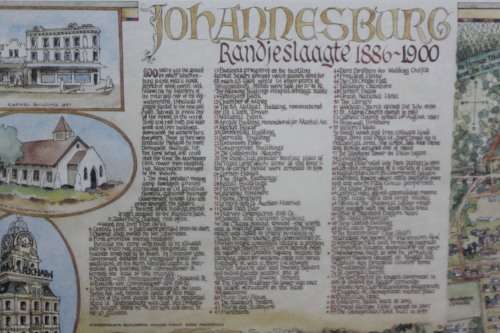 Framed 1880 map of Johannesburg