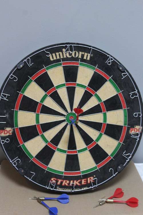 Dart board and some darts - never been used