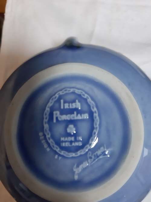 Porcelain milk jug, sugar bowl and cereal bowl - made in Ireland