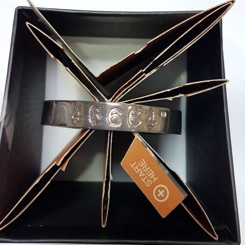 Collectible sterling silver 46664 Mandela bangle