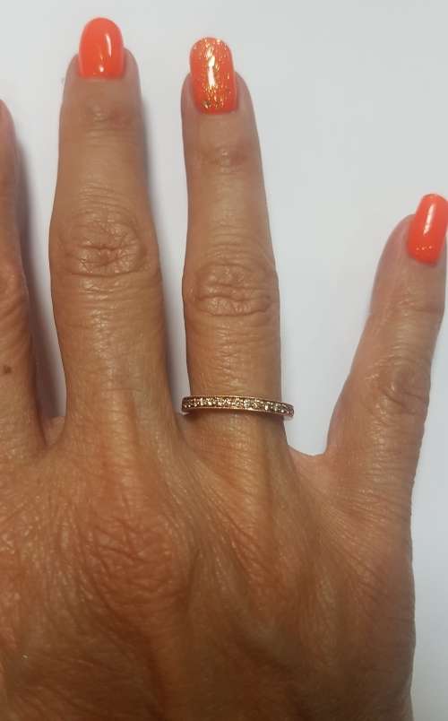 9ct Yellow gold diamond engagement c/w a half eternity wedding band