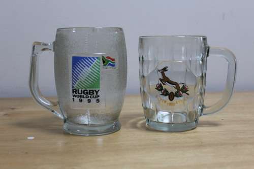 2 x  1995 Rugby beer glasses