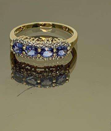 9ct (2.2grams) Yellow Gold 4x light tanzanite