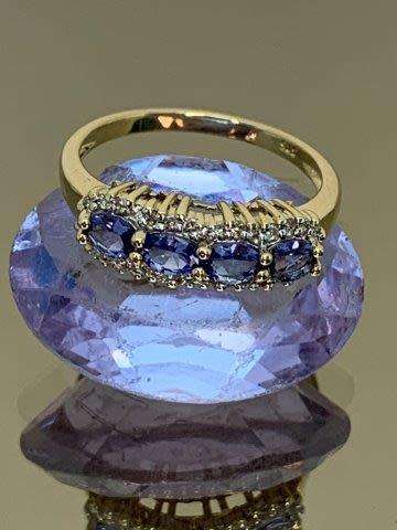 9ct (2.2grams) Yellow Gold 4x light tanzanite