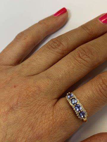9ct (2.2grams) Yellow Gold 4x light tanzanite