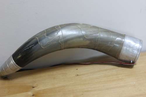 African decorative carved in design Buffalo horn water decanter