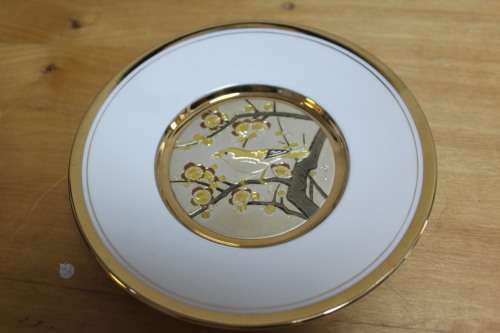 The Art Of Chokin 24kt gold edged Japanese plate