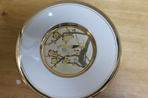 The Art Of Chokin 24kt gold edged Japanese plate