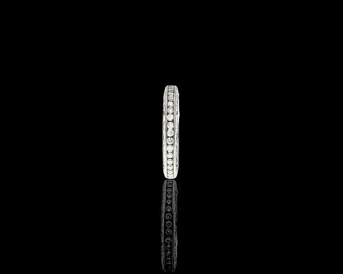 5.3 grams 18 carat White Gold Browns Vintage Half Diamond Eternity Band
