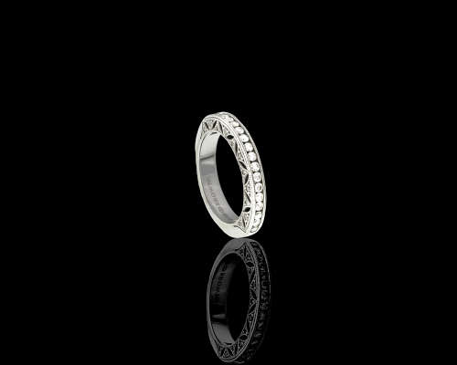 5.3 grams 18 carat White Gold Browns Vintage Half Diamond Eternity Band