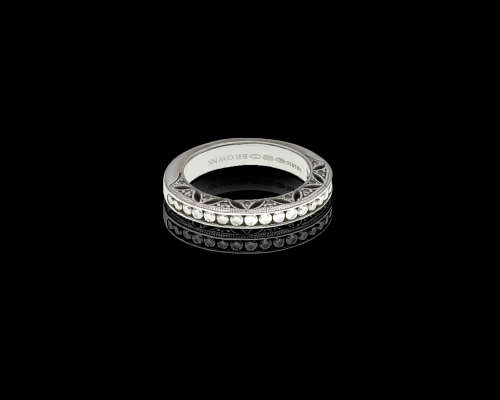 5.3 grams 18 carat White Gold Browns Vintage Half Diamond Eternity Band