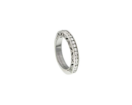 5.3 grams 18 carat White Gold Browns Vintage Half Diamond Eternity Band