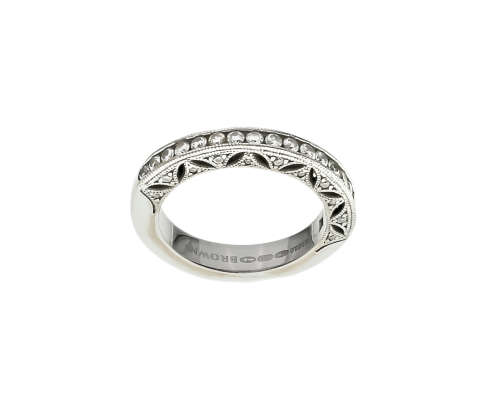 5.3 grams 18 carat White Gold Browns Vintage Half Diamond Eternity Band