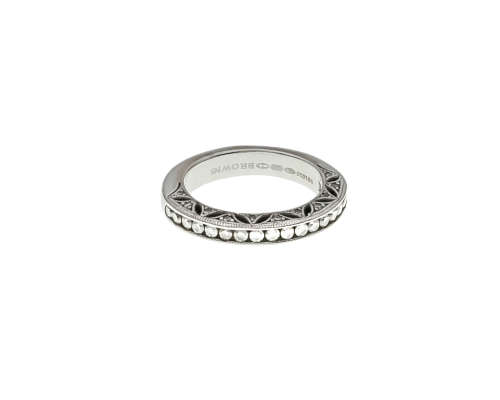 5.3 grams 18 carat White Gold Browns Vintage Half Diamond Eternity Band