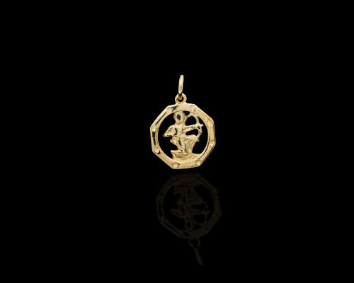 9ct (0.8gram) Yellow Gold Star Sign (Sagittarius) Pendant