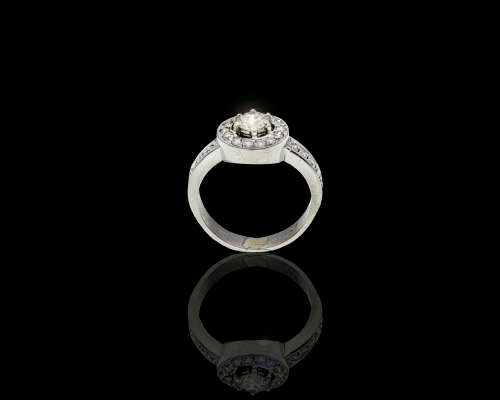 6.1gr Platinum,  0.36ct Round Brilliant Diamond J VVS2 Ring with GIA cert