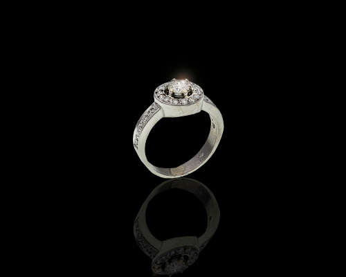 6.1gr Platinum,  0.36ct Round Brilliant Diamond J VVS2 Ring with GIA cert