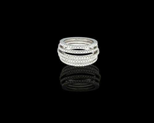 14.3 grams 18 carat White Gold Diamond Thick 3/4 Eternity Band