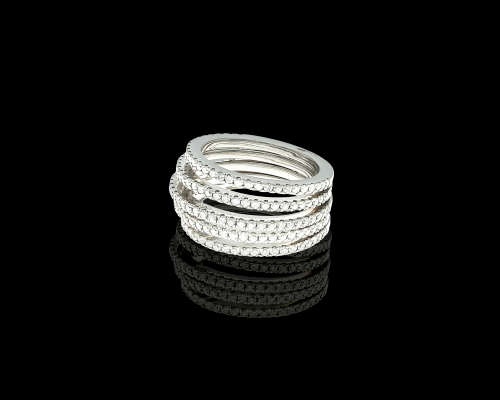 14.3 grams 18 carat White Gold Diamond Thick 3/4 Eternity Band