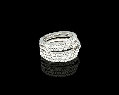 14.3 grams 18 carat White Gold Diamond Thick 3/4 Eternity Band