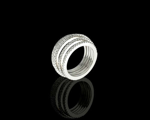 14.3 grams 18 carat White Gold Diamond Thick 3/4 Eternity Band