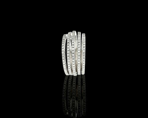 14.3 grams 18 carat White Gold Diamond Thick 3/4 Eternity Band
