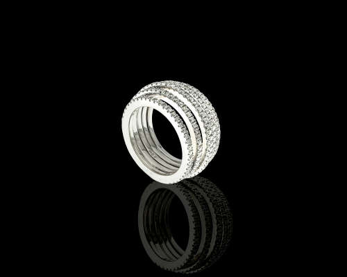 14.3 grams 18 carat White Gold Diamond Thick 3/4 Eternity Band