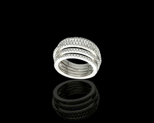 14.3 grams 18 carat White Gold Diamond Thick 3/4 Eternity Band