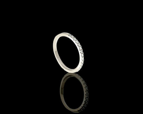 1.7 grams 18 carat White Gold Diamond Half Eternity Ring