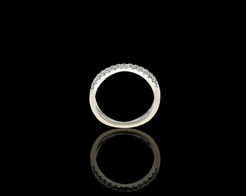 1.7 grams 18 carat White Gold Diamond Half Eternity Ring