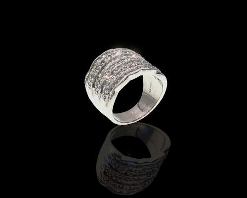 15.1 grams 18 carat Broad White Gold Diamond Half Eternity Ring