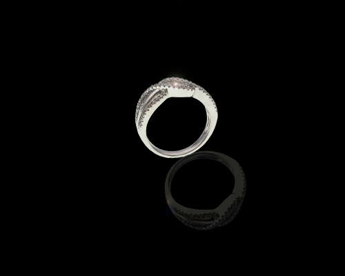 5.2 grams 18 carat White Gold and Diamond Entwined Half Eternity Ring