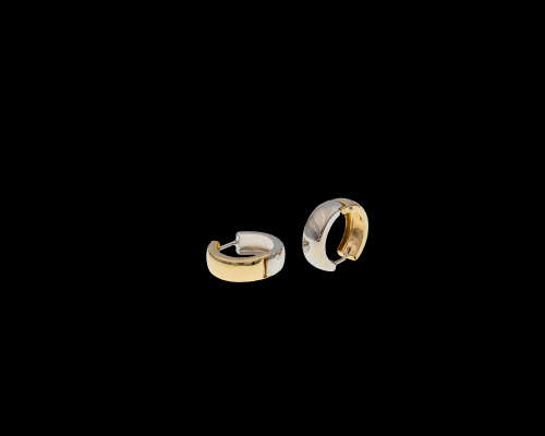 1.7 grams 9 carat Two Tone Gold Huggies Earrings