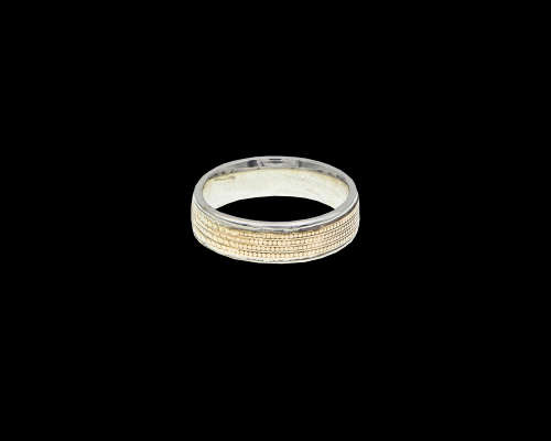 6.3grams  Total Weight Two Tone (Gold and Silver) Gents Wedding Ring