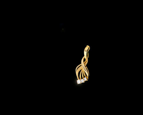 1.4 grams 9 carat Yellow Gold Cubic Zirconia Pendant