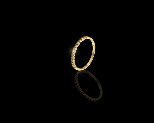 1.3 grams 18 carat Yellow Gold Diamond Half Eternity Ring