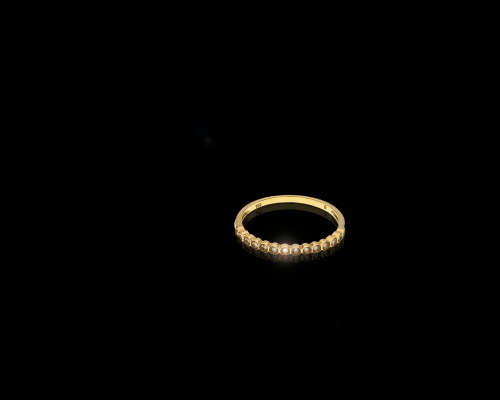 1.3 grams 18 carat Yellow Gold Diamond Half Eternity Ring