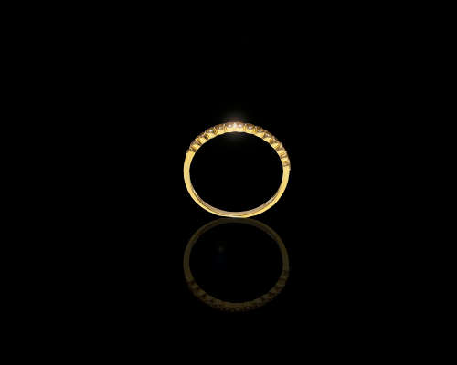 1.3 grams 18 carat Yellow Gold Diamond Half Eternity Ring